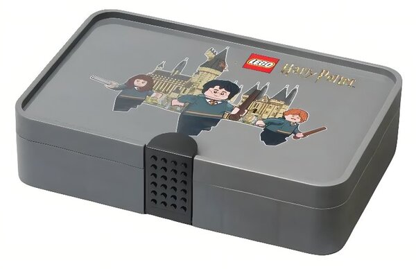 Šedý úložný box s přihrádkami LEGO® Harry Potter 26,7 × 17,8 cm