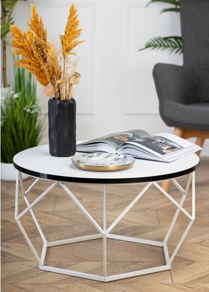 Konferenční stolek DIAMOND 70 cm černá/bílá