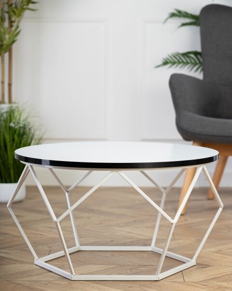 Konferenční stolek DIAMOND 70 cm černá/bílá