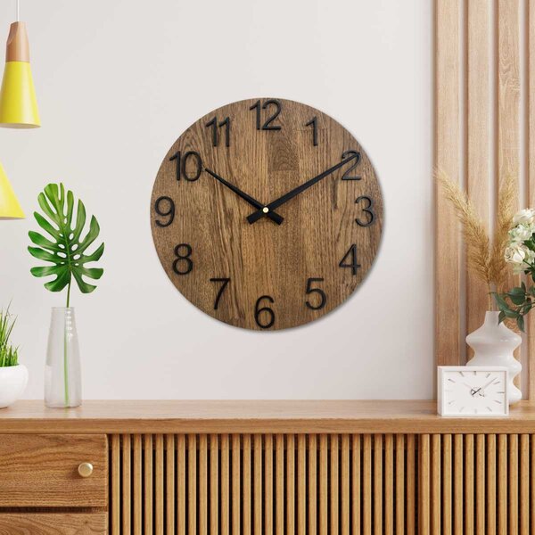 Minimalistické nástěnné hodiny z dubového dřeva - VBIT: HDF - Bílá 30 cm 4617-107573 MAS016-OSMO-3073-heads-black