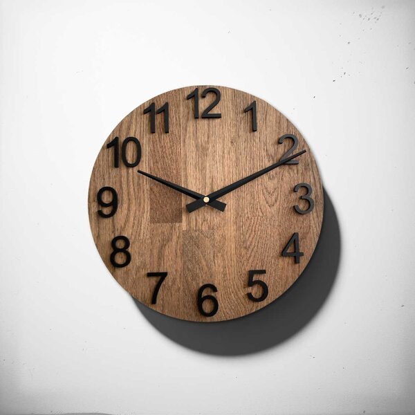 Elegantní dřevěné hodiny do obývacího pokoje - TORGGENT: HDF - Bílá 30 cm 4622-107681 MAS017-3073-black-hands