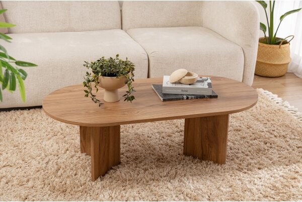 Konferenční stolek OVAL 120x40 cm hnědá