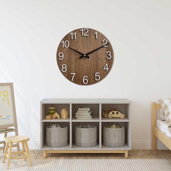 Elegantní dřevěné hodiny do obývacího pokoje - TORGGENT: HDF - Bílá 30 cm 4622-107681 MAS017-3073-black-hands