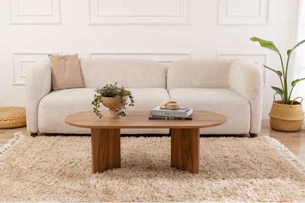 Konferenční stolek OVAL 120x40 cm hnědá
