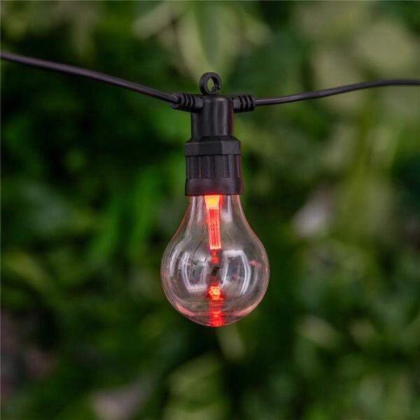 Venkovní světelný řetěz s 10 žárovkami Papaya RGB+W, 5m, 5W, nastavitelný, dálkové ovl