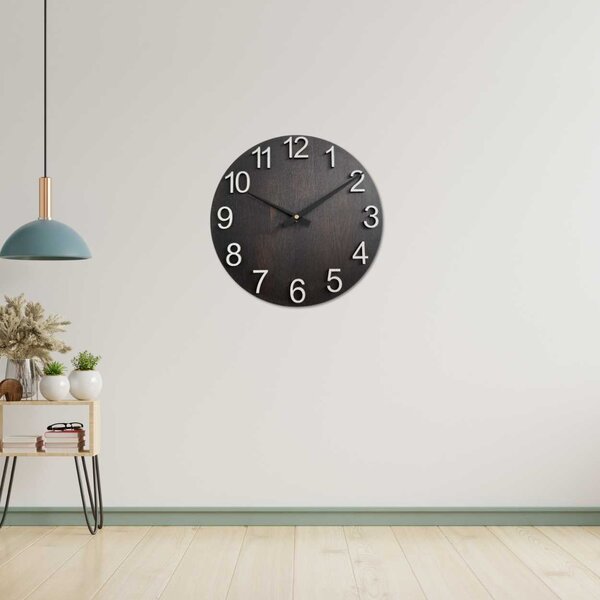 SENTOP | Designové nástěnné hodiny z masivního dřeva I SENTOP MAS017-3169-hands/black analogové