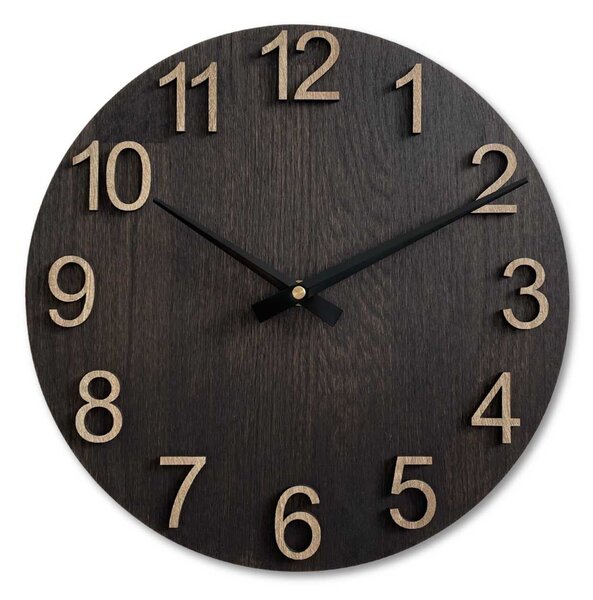 SENTOP | Designové nástěnné hodiny z masivního dřeva I SENTOP MAS017-3169-hands/black analogové