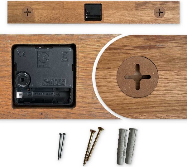 SENTOP | Dřevěné dubové nástěnné hodiny moderní design I SENTOP MAS019-AMBER analogové
