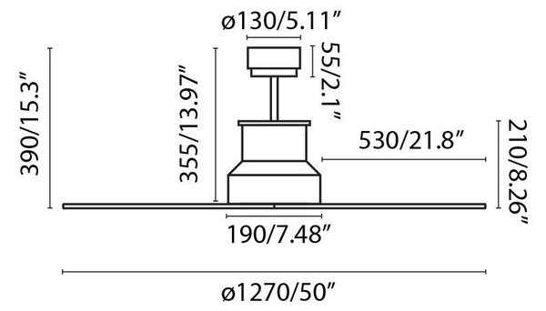 FARO WINCHE M LED, hnědá, stropní ventilátor s DC motorem - FARO, IP44