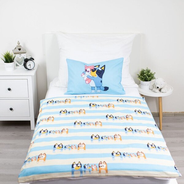 Modré bavlněné dětské povlečení do postýlky 100x135 cm Bluey – Jerry Fabrics