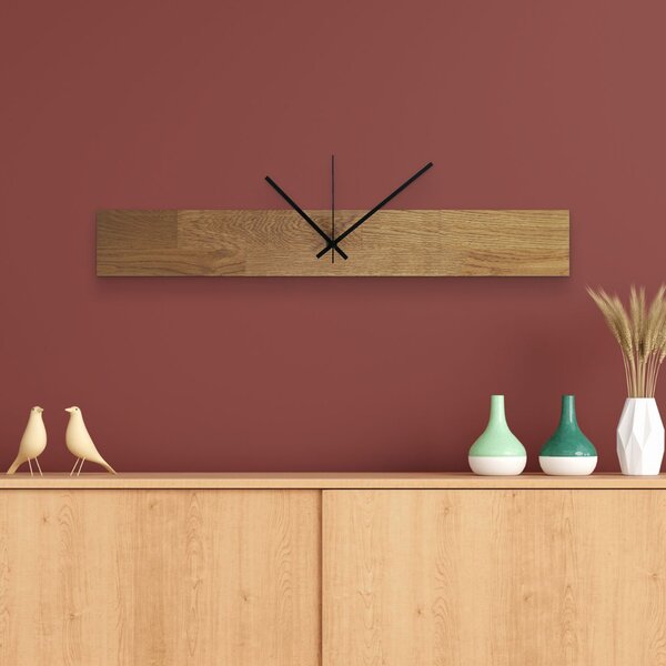 Nástěnné hodiny do moderního interiéru | AIHO: Černá barva RAL 9005 60x8cm (23.6x3.15in) 4631-107891 MAS020-3072-BLACK-60x8
