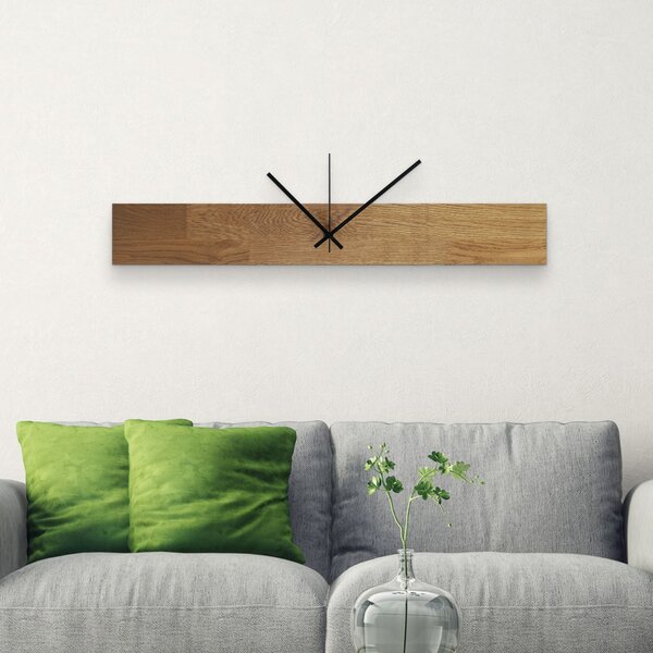 Nástěnné hodiny do moderního interiéru | AIHO: Černá barva RAL 9005 60x8cm (23.6x3.15in) 4631-107891 MAS020-3072-BLACK-60x8
