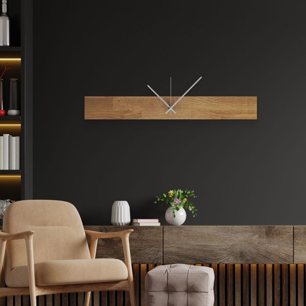 Nástěnné hodiny do moderního interiéru | AIHO: Černá barva RAL 9005 60x8cm (23.6x3.15in) 4631-107891 MAS020-3072-BLACK-60x8