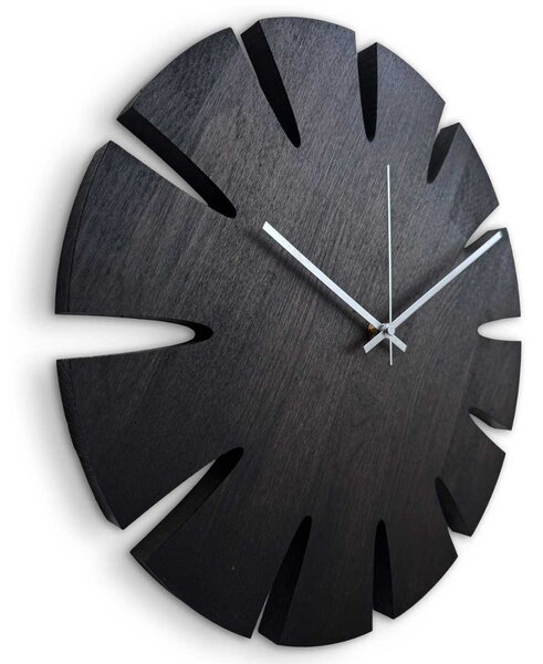 Luxusní dubové nástěnné hodiny černé - GAIOP: Černá barva RAL 9005 30 cm 4633-107908 MAS014-3169-BLACK- 30