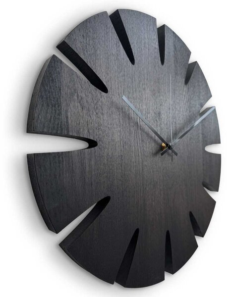 Luxusní dubové nástěnné hodiny černé - GAIOP: Černá barva RAL 9005 30 cm 4633-107908 MAS014-3169-BLACK- 30