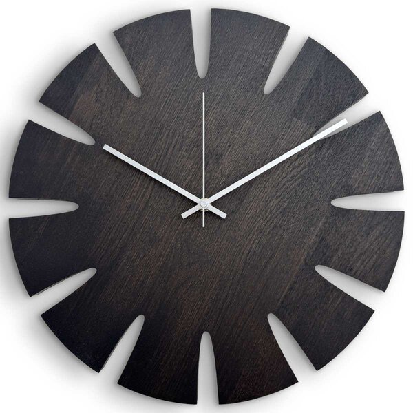 Luxusní dubové nástěnné hodiny černé - GAIOP: Černá barva RAL 9005 30 cm 4633-107908 MAS014-3169-BLACK- 30