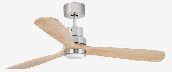 LANTAU L LED, nikl/borovice, stropní ventilátor s DC motorem - FARO