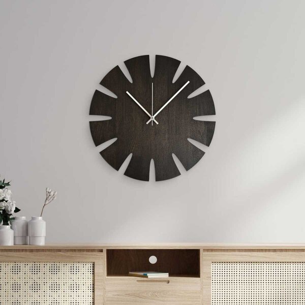 Luxusní dubové nástěnné hodiny černé - GAIOP: Černá barva RAL 9005 30 cm 4633-107908 MAS014-3169-BLACK- 30
