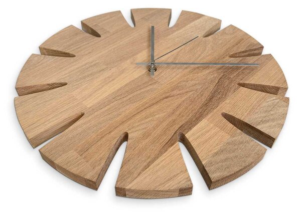 Luxusní vyřezávané dřevěné hodiny na zeď - UBKOP: Černá barva RAL 9005 30 cm 4636-107946 MAS014-3041-BLACK-30