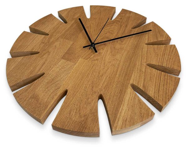 Nástěnné hodiny ze dřeva – elegantní design do obývacího pokoje - KUGUMA: Černá barva RAL 9005 30 cm 4635-107940 MAS014-AMBER-BLACK-30