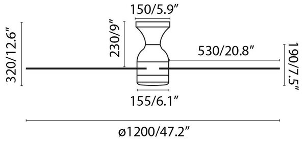 FRASER M LED, bílá, stropní ventilátor - FARO