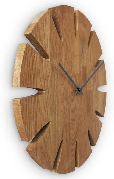 Nástěnné hodiny ze dřeva – elegantní design do obývacího pokoje - KUGUMA: Černá barva RAL 9005 30 cm 4635-107940 MAS014-AMBER-BLACK-30