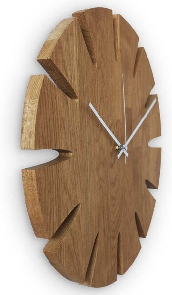 Nástěnné hodiny ze dřeva – elegantní design do obývacího pokoje - KUGUMA: Černá barva RAL 9005 30 cm 4635-107940 MAS014-AMBER-BLACK-30
