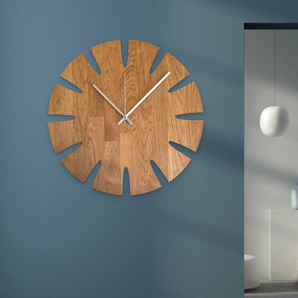 Nástěnné hodiny ze dřeva – elegantní design do obývacího pokoje - KUGUMA: Černá barva RAL 9005 30 cm 4635-107940 MAS014-AMBER-BLACK-30