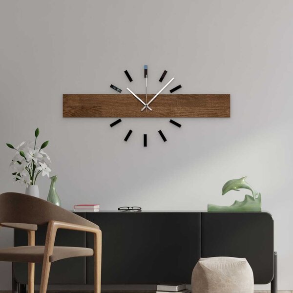 Nadčasové nástěnné hodiny s originálním designem - DRAKARYS: Stříbrné ručičky 60 cm 4639-109270 MAS021-3073- SILVER-60