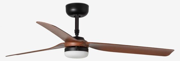 PUNT M LED, černá/tmavé dřevo, stropní ventilátor s DC motorem - FARO