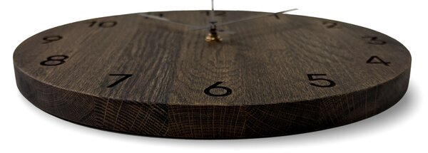 Dubové nástěnné hodiny s luxusním designem - MATKON: Barva stříbrná 30 cm 4644-108227 MAS024-3169-SILVER-30