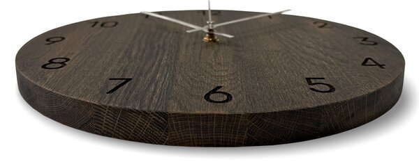 Dubové nástěnné hodiny s luxusním designem - MATKON: Barva stříbrná 30 cm 4644-108227 MAS024-3169-SILVER-30