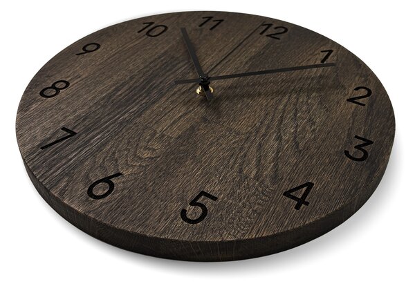 Dubové nástěnné hodiny s luxusním designem - MATKON: Barva stříbrná 30 cm 4644-108227 MAS024-3169-SILVER-30