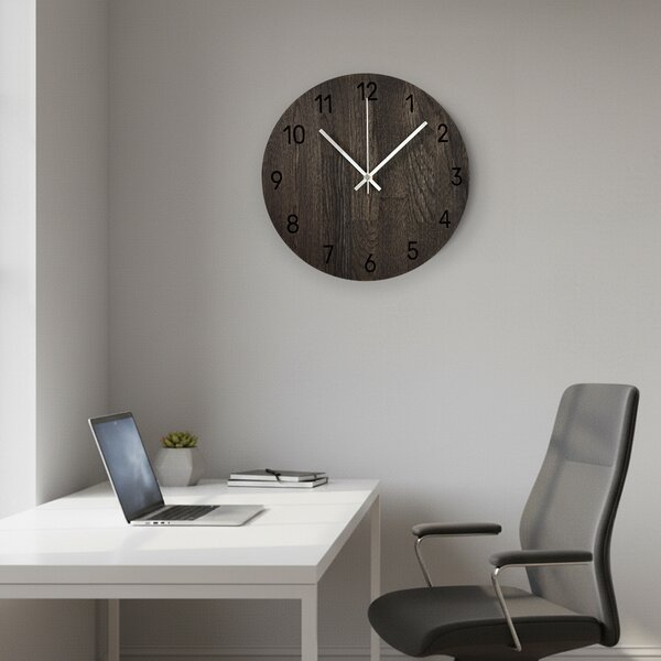 Dubové nástěnné hodiny s luxusním designem - MATKON: Barva stříbrná 30 cm 4644-108227 MAS024-3169-SILVER-30