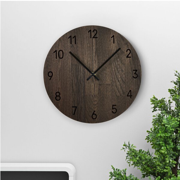 Dubové nástěnné hodiny s luxusním designem - MATKON: Barva stříbrná 30 cm 4644-108227 MAS024-3169-SILVER-30