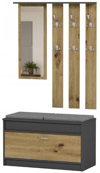 Předsíňová sestava Varita (antracit + artisan) (se zrcadlem)
