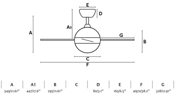 HVAR, bílá, stropní ventilátor - FARO