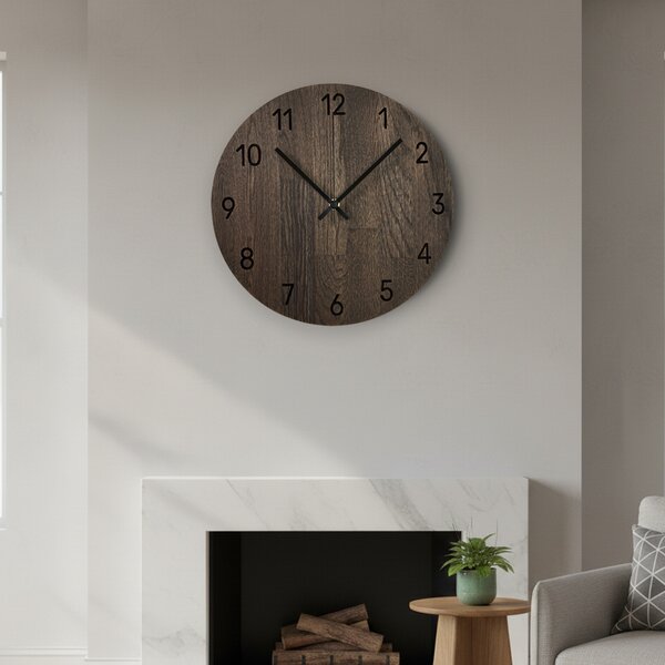 Dubové nástěnné hodiny s luxusním designem - MATKON: Barva stříbrná 30 cm 4644-108227 MAS024-3169-SILVER-30