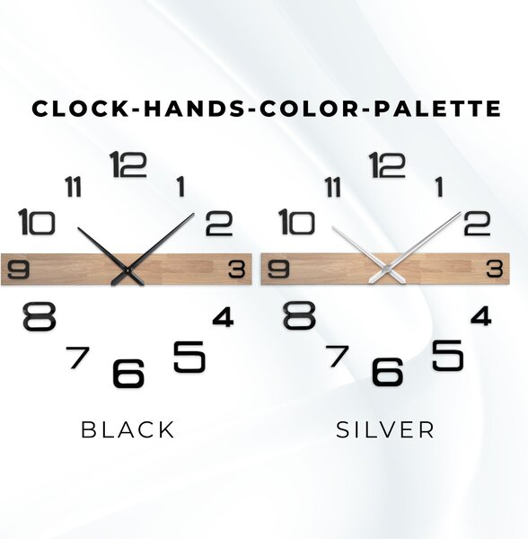 Luxusní nástěnné hodiny minimalistický design - HOQIOKLES: Stříbrné ručičky 80 cm 4650-113122 MAS023-3041-SILVER-80