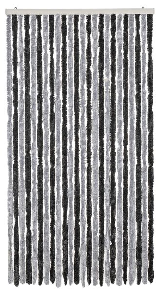 Závěs proti hmyzu šedý a černý 100 x 200 cm žinylka