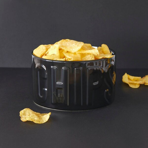 Černá keramická servírovací miska 1 l Chips – Balvi