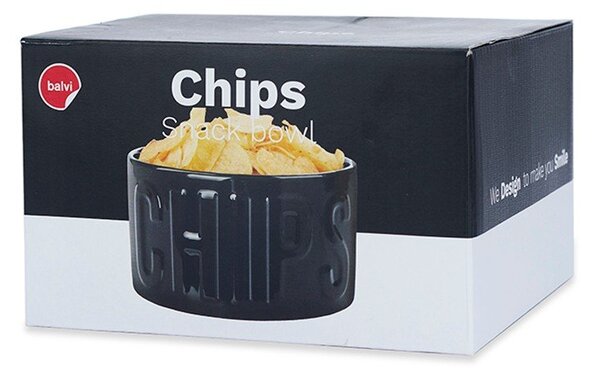 Černá keramická servírovací miska 1 l Chips – Balvi