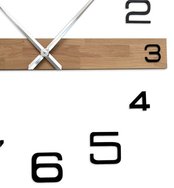 Luxusní nástěnné hodiny minimalistický design - HOQIOKLES: Stříbrné ručičky 80 cm 4650-113122 MAS023-3041-SILVER-80