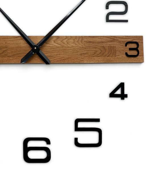 Minimalistické dřevěné hodiny do obývacího pokoje - ROKLAKLES: Stříbrné ručičky 80 cm 4652-113116 MAS023-3072-SILVER-80