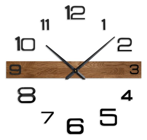 Minimalistické dřevěné hodiny do obývacího pokoje - ROKLAKLES: Stříbrné ručičky 80 cm 4652-113116 MAS023-3072-SILVER-80