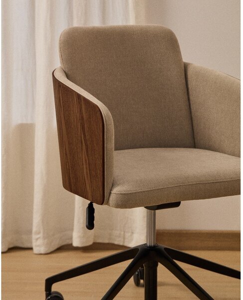 Hnědá čalouněná kancelářská židle Madai – Kave Home