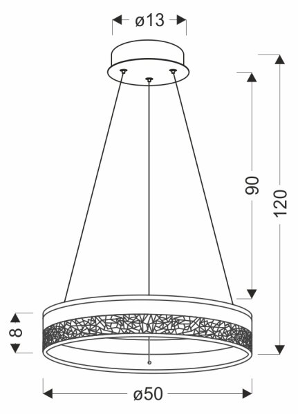 LED Lustr na lanku FROZI LED/32W/230V pr. 50 cm bílá