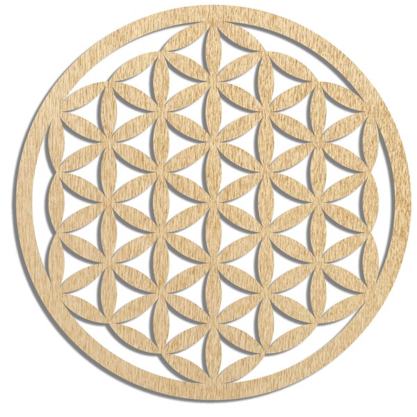 Elegantní vyřezávaná dřevěná mandala dřeví na zeď - FLORUM: HDF - Javor 20 cm 4667-109964 HDF0166-akcia20