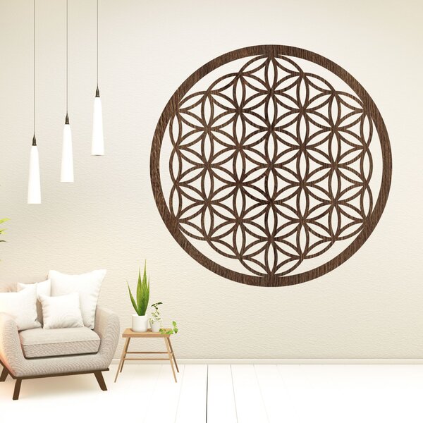 Dřevěná nástěnná mandala Květ života | PERTON: HDF - Javor 40 cm 4665-109821 HDF0168-akcia20