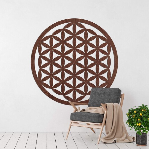Elegantní vyřezávaná dřevěná mandala dřeví na zeď - FLORUM: HDF - Javor 20 cm 4667-109964 HDF0166-akcia20
